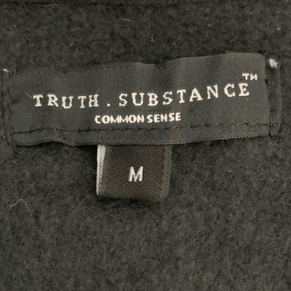 Truth Substance Common Sense Black Full Zip Jacket Lightweight Size Medium - Picture 2 of 7